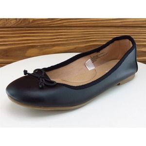 Cat & Jack Sz 4 Shoes Girls Youth Ballet Black Synthetic Slip On